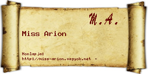 Miss Arion névjegykártya